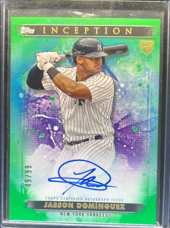 Jasson Dominguez 2024 Topps Inception #BRES-JDO Base Rookies & Emerging Star Autographs - Green /125 RAW