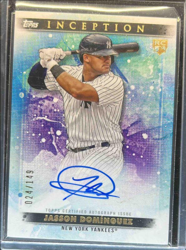 Jasson Dominguez 2024 Topps Inception #BRES-JDO Base Rookies & Emerging Star Autographs /299 RAW