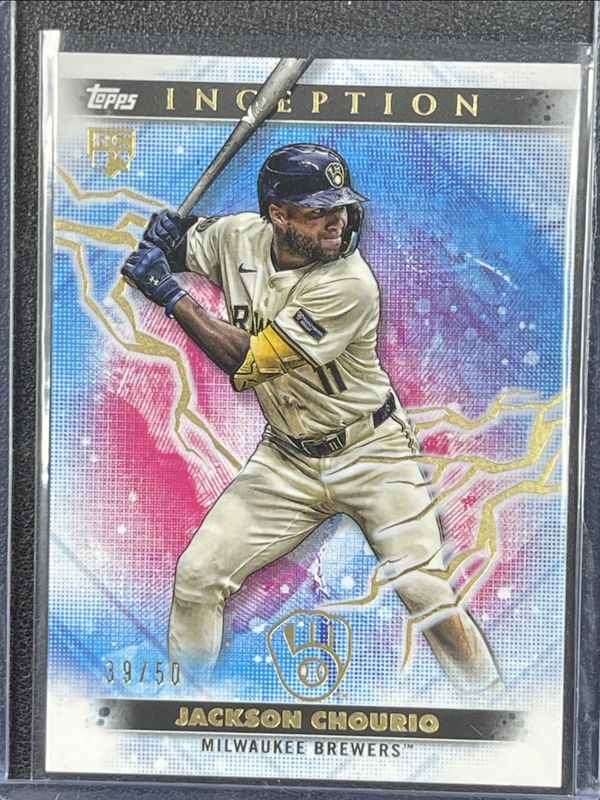 Jackson Chourio 2024 Topps Inception #95 Gold Electricity /50 Rookie RAW