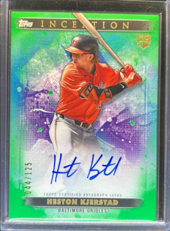 Heston Kjerstad 2024 Topps Inception #BRES-HK Base Rookies & Emerging Star Autographs - Green /125 RAW