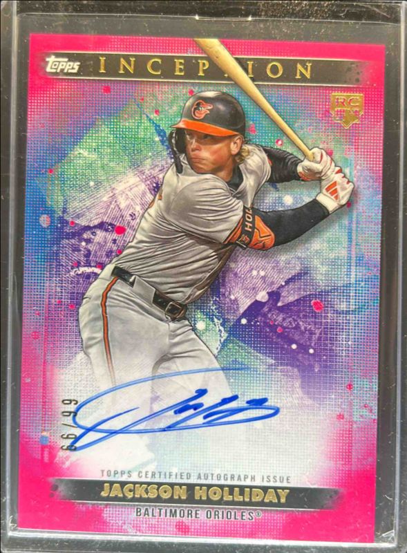 Jackson Holliday 2024 Topps Inception #BRES-JH Base Rookies & Emerging Star Autographs - Magenta /99 RAW