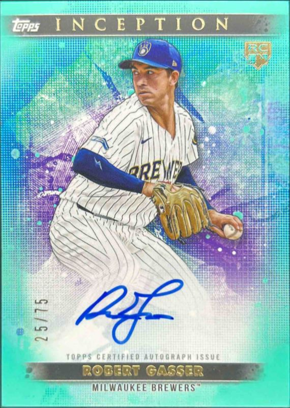 Robert Gasser 2024 Topps Inception #BRES-RGA Base Rookies & Emerging Star Autographs - Aqua /75 RAW