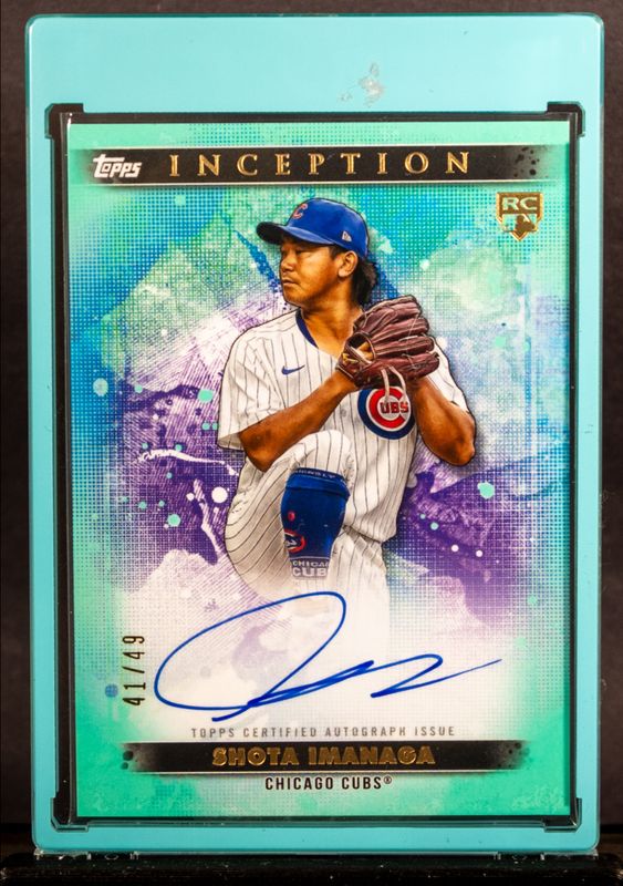 Shota Imanaga 2024 Topps Inception #BRES-SI Base Rookies & Emerging Star Autographs - Aqua /75 RAW