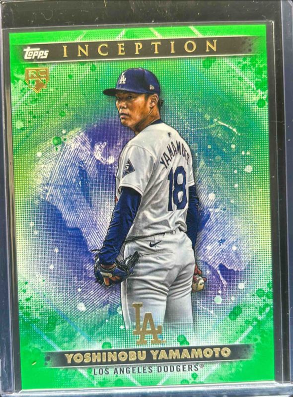 Yoshinobu Yamamoto 2024 Topps Inception #44 Green Rookie RAW