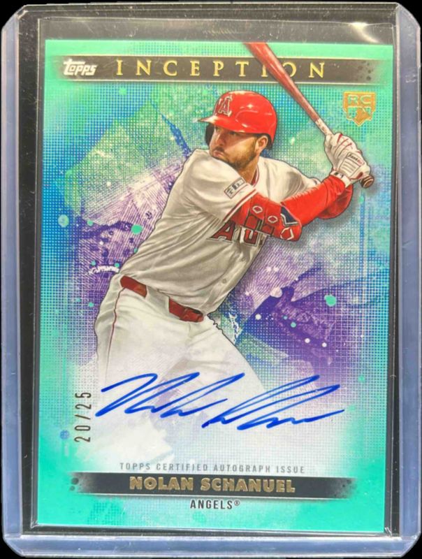 Nolan Schanuel 2024 Topps Inception #BRES-NS Base Rookies & Emerging Star Autographs - Aqua /75 RAW
