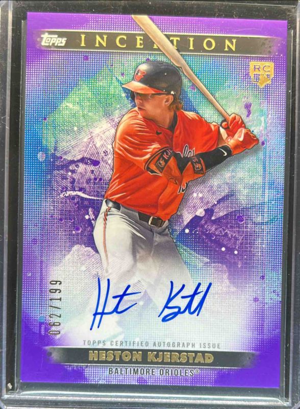 Heston Kjerstad 2024 Topps Inception #BRES-HK Base Rookies & Emerging Star Autographs - Purple /199 RAW