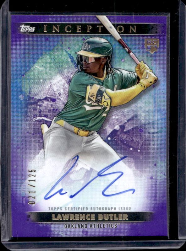 Lawrence Butler 2024 Topps Inception #BRES-LB Base Rookies & Emerging Star Autographs - Purple /199 RAW
