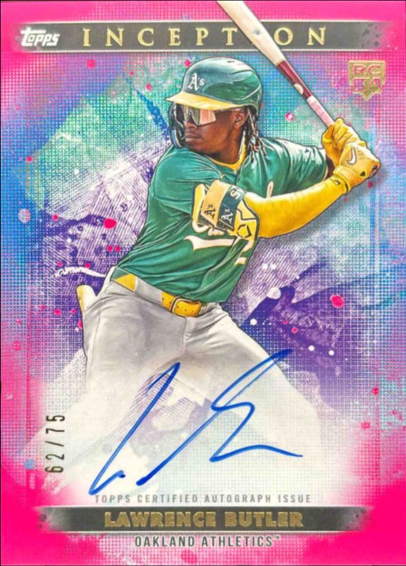 Lawrence Butler 2024 Topps Inception #BRES-LB Base Rookies & Emerging Star Autographs - Aqua /75 RAW