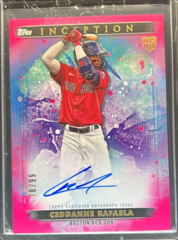 Ceddanne Rafaela 2024 Topps Inception #BRES-CRA Base Rookies & Emerging Star Autographs - Magenta /99 RAW
