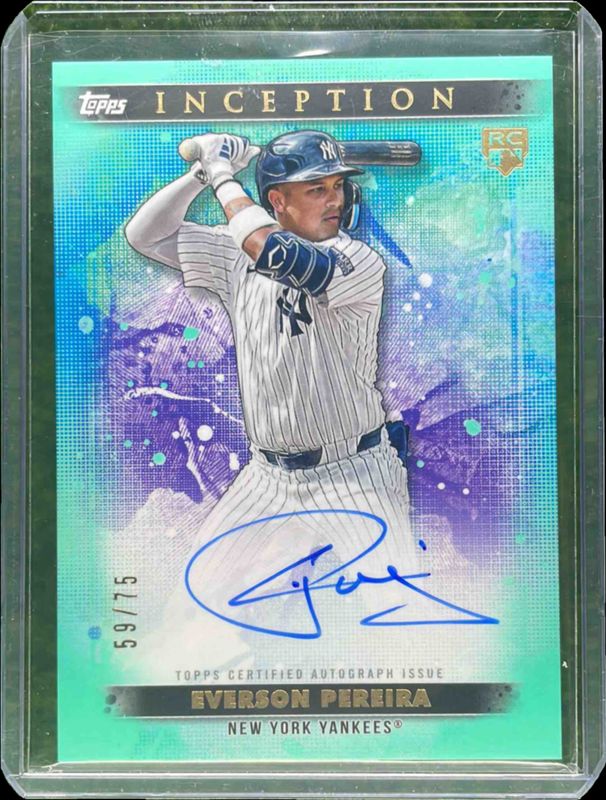 Everson Pereira 2024 Topps Inception #BRES-EP Base Rookies & Emerging Star Autographs - Aqua /75 RAW