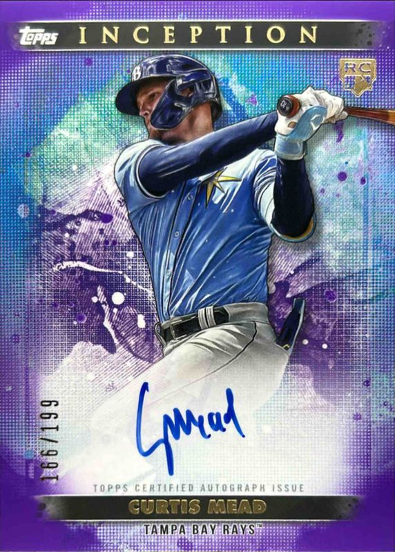 Curtis Mead 2024 Topps Inception #BRES-CME Base Rookies & Emerging Star Autographs - Purple /199 RAW