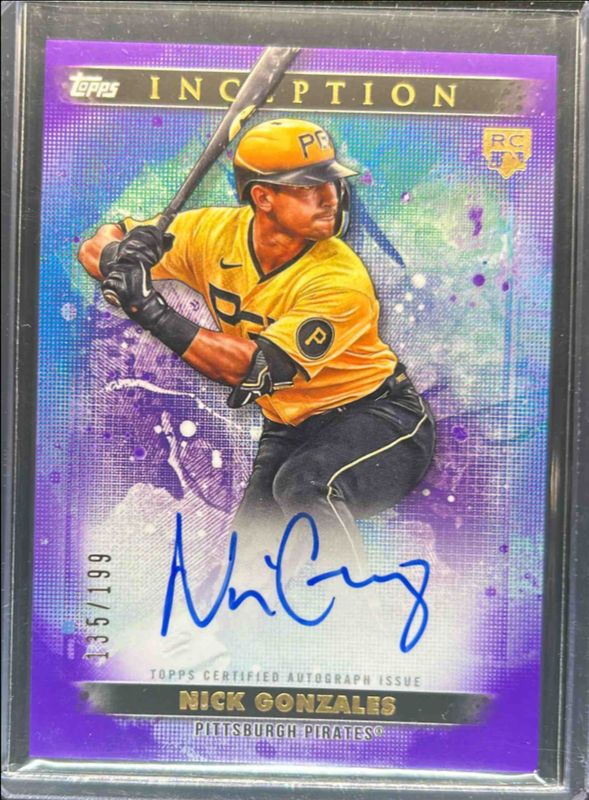 Nick Gonzales 2024 Topps Inception #BRES-NGO Base Rookies & Emerging Star Autographs - Purple /199 RAW