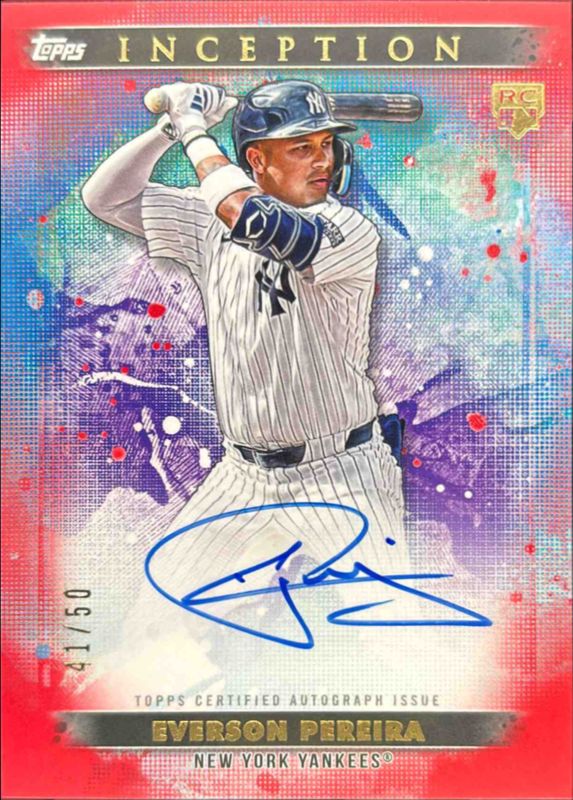 Everson Pereira 2024 Topps Inception #BRES-EP Base Rookies & Emerging Star Autographs - Red /50 RAW