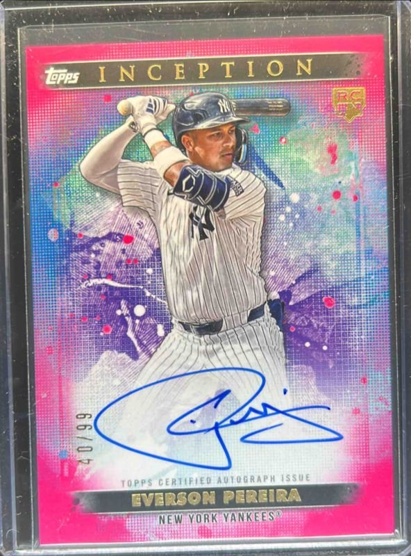 Everson Pereira 2024 Topps Inception #BRES-EP Base Rookies & Emerging Star Autographs - Magenta /99 RAW