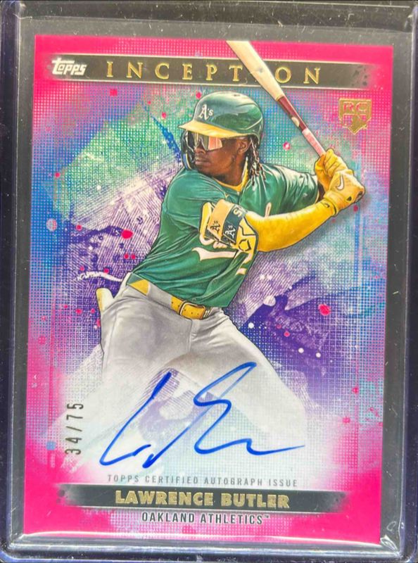 Lawrence Butler 2024 Topps Inception #BRES-LB Base Rookies & Emerging Star Autographs - Magenta /99 RAW
