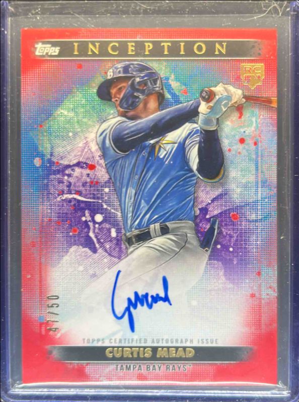 Curtis Mead 2024 Topps Inception #BRES-CME Base Rookies & Emerging Star Autographs - Red /50 RAW