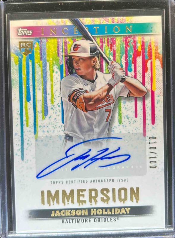 Jackson Holliday 2024 Topps Inception #IA-JH Immersion Autographs /100 Rookie RAW