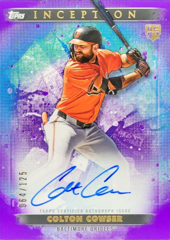 Colton Cowser 2024 Topps Inception #BRES-CC Base Rookies & Emerging Star Autographs - Purple /199 RAW