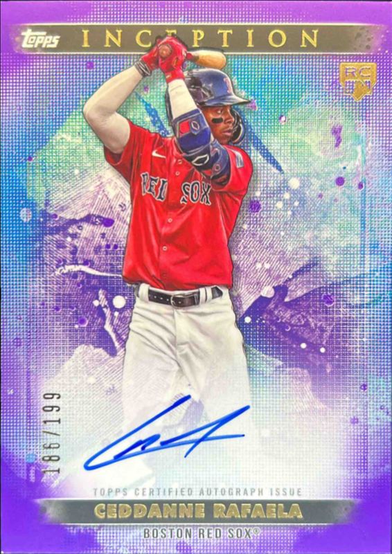 Ceddanne Rafaela 2024 Topps Inception #BRES-CRA Base Rookies & Emerging Star Autographs - Purple /199 RAW