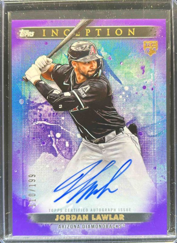 Jordan Lawlar 2024 Topps Inception #BRES-JLA Base Rookies & Emerging Star Autographs - Purple /199 RAW