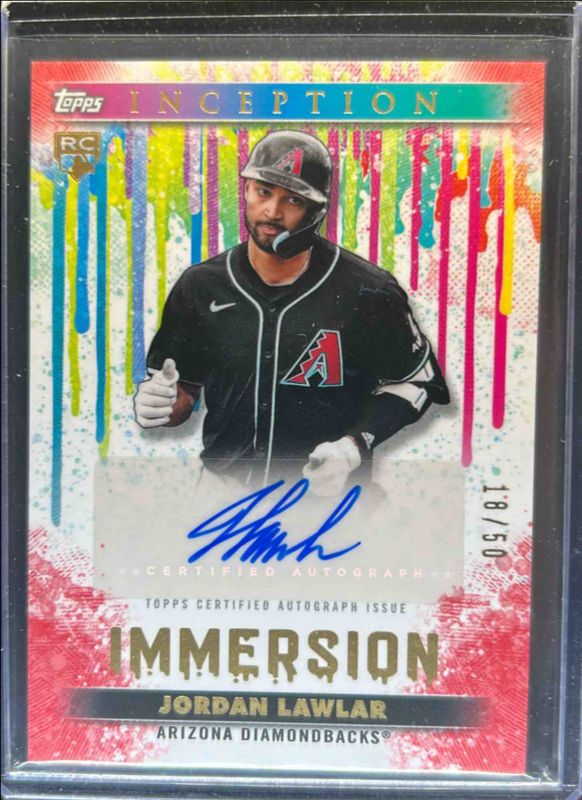 Jordan Lawlar 2024 Topps Inception #IA-JL Immersion Autographs - Red /50 Rookie RAW