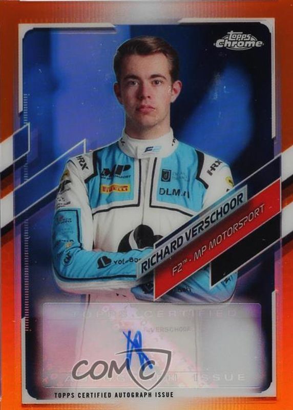 Richard Verschoor 2021 Topps Chrome Formula 1 #CA-RV Autographs - Orange Refractor /25 RAW