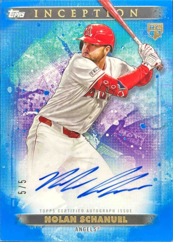 Nolan Schanuel 2024 Topps Inception #BRES-NS Base Rookies & Emerging Star Autographs - Blue /5 RAW