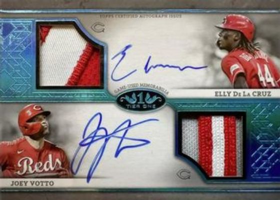 2024 Topps Tier One #ADRB-DV Autographed Dual Bat Relic - Holo Platinum Blue Foil /1