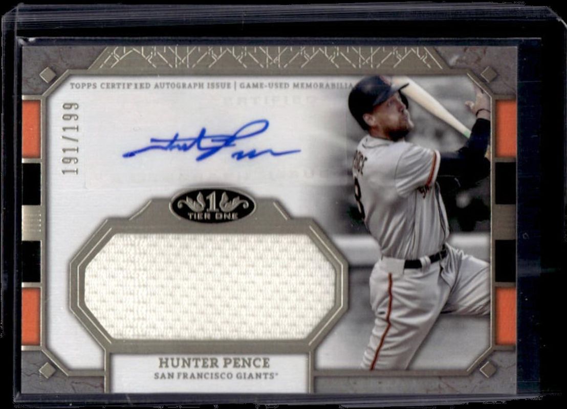 Hunter Pence 2024 Topps Tier One #AT1JR-HP Autographed Tier One Relics Jumbo /99 RAW