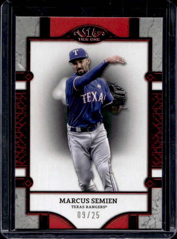 Marcus Semien 2024 Topps Tier One #66 Red Foil /25 RAW