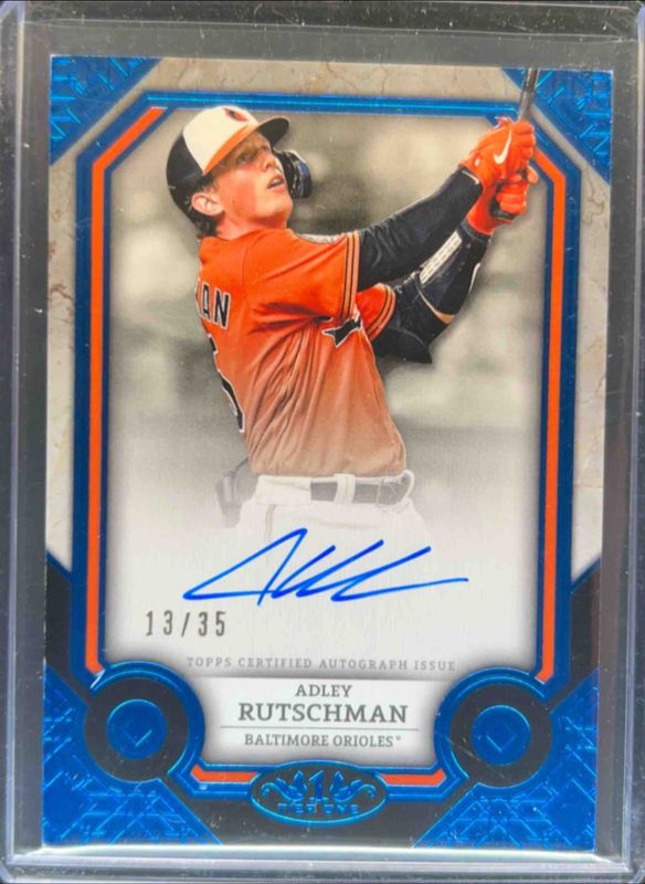 Adley Rutschman 2024 Topps Tier One #T1A-ARU Tier One Autographs - Blue Foil /20 RAW