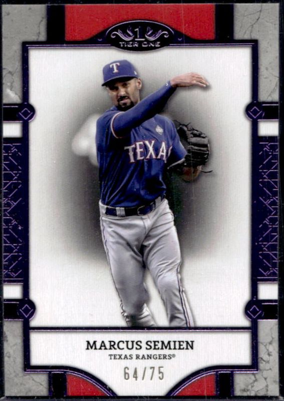 Marcus Semien 2024 Topps Tier One #66 Purple Foil /50 RAW