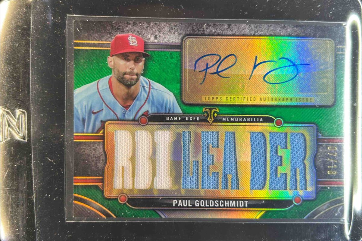 Paul Goldschmidt 2024 Topps Triple Threads #TTAR-PG3 Autographs Relics - Emerald /18 RAW