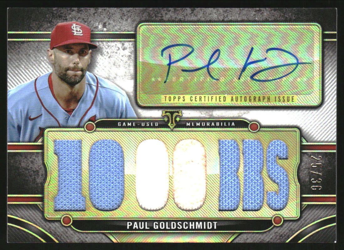 Paul Goldschmidt 2024 Topps Triple Threads #TTAR-PG4 Autographs Relics /36 RAW