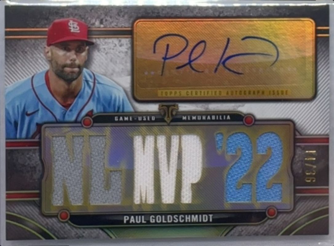 Paul Goldschmidt 2024 Topps Triple Threads #TTAR-PG2 Autographs Relics /36 RAW