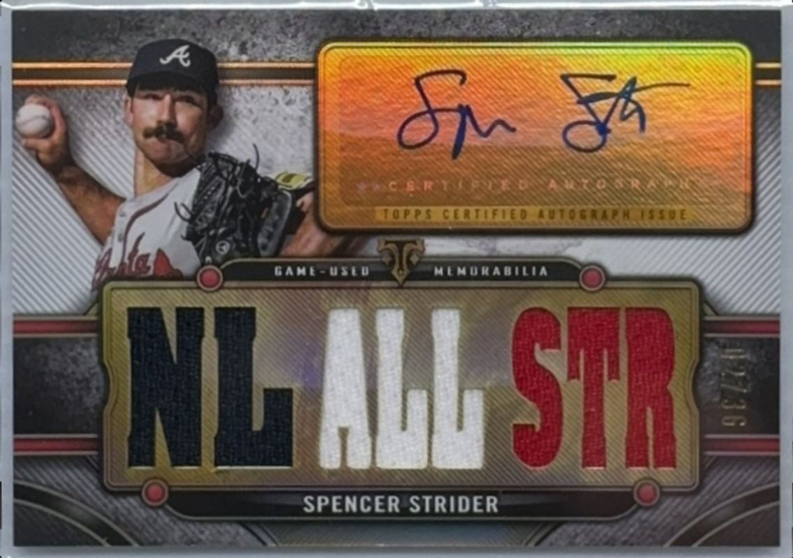 Spencer Strider 2024 Topps Triple Threads #TTAR-SST4 Autographs Relics /36 RAW
