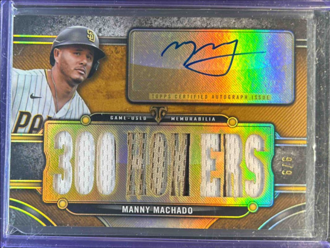 Manny Machado 2024 Topps Triple Threads #TTAR-MM2 Autographs Relics - Gold /9 RAW