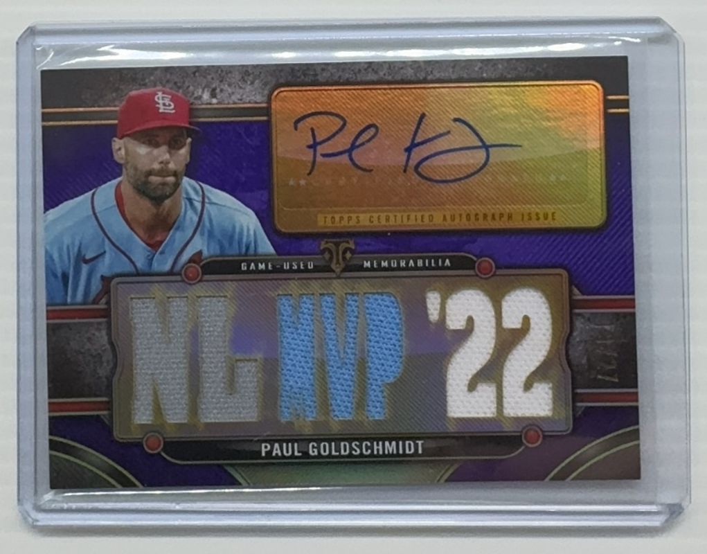 Paul Goldschmidt 2024 Topps Triple Threads #TTAR-PG2 Autographs Relics - Amethyst /27 RAW