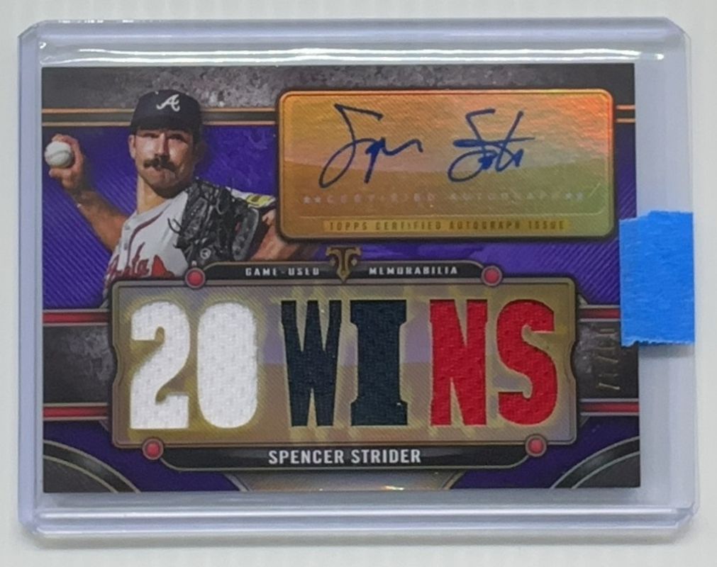 Spencer Strider 2024 Topps Triple Threads #TTAR-SST2 Autographs Relics - Amethyst /27 RAW