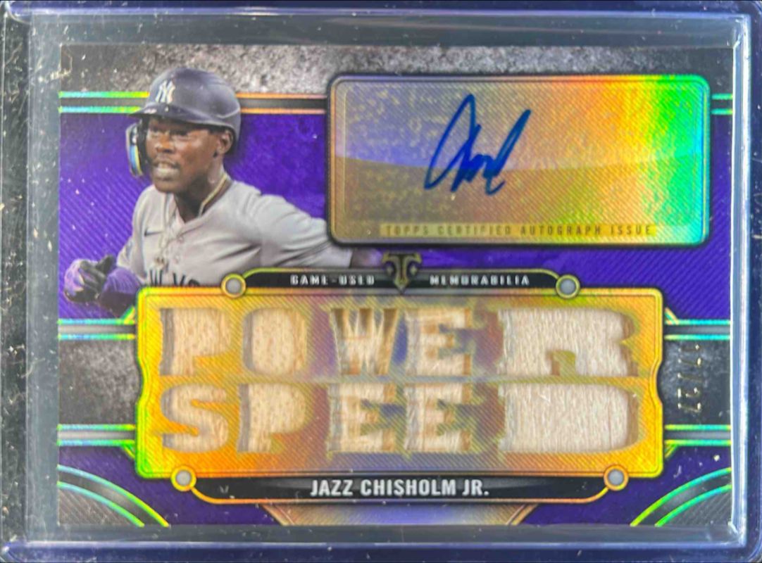 Jazz Chisholm Jr. 2024 Topps Triple Threads #TTAR-JAZ4 Autographs Relics - Amethyst /27 RAW