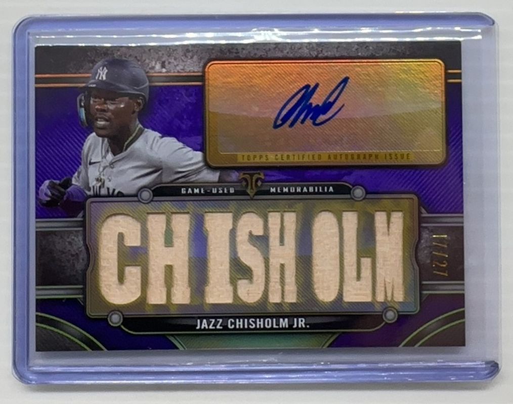 Jazz Chisholm Jr. 2024 Topps Triple Threads #TTAR-JAZ1 Autographs Relics - Amethyst /27 RAW