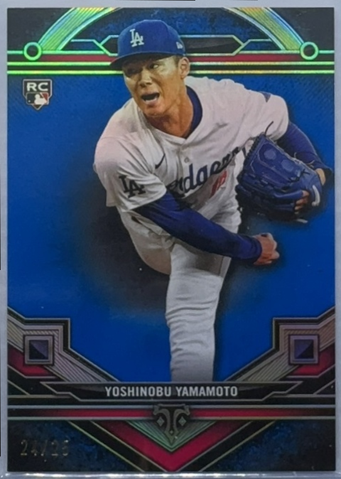 Yoshinobu Yamamoto 2024 Topps Triple Threads #163 Sapphire /25