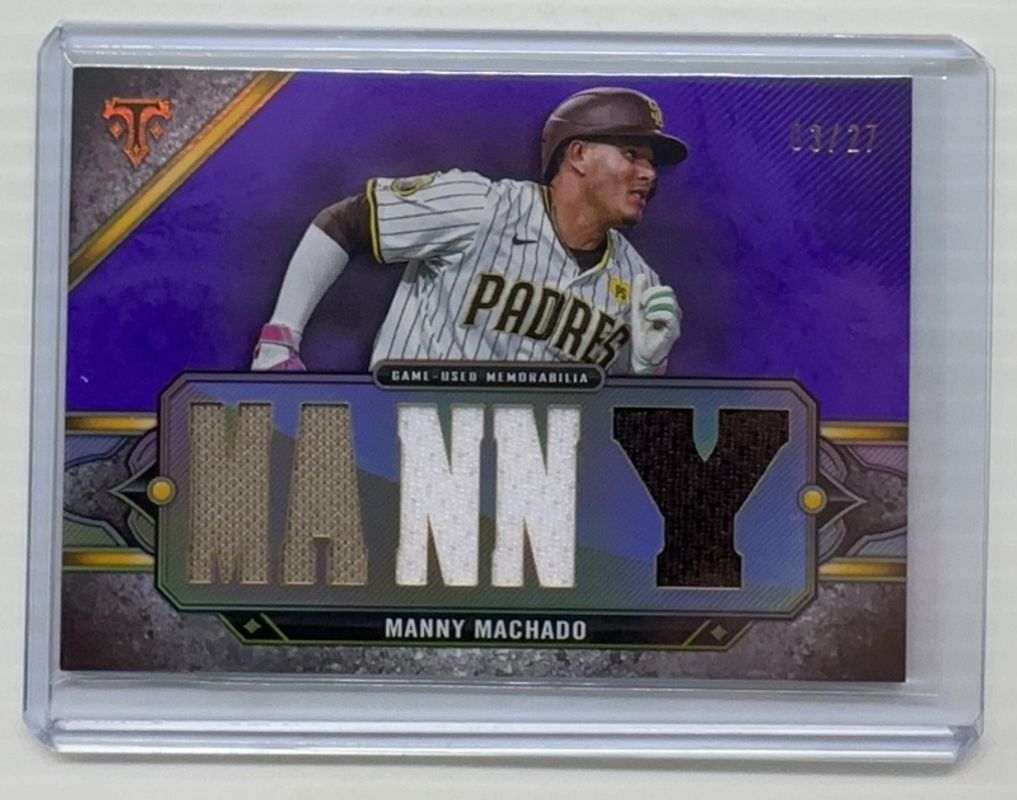 Manny Machado 2024 Topps Triple Threads #TTR-MM1 Relics - Amethyst /27 RAW