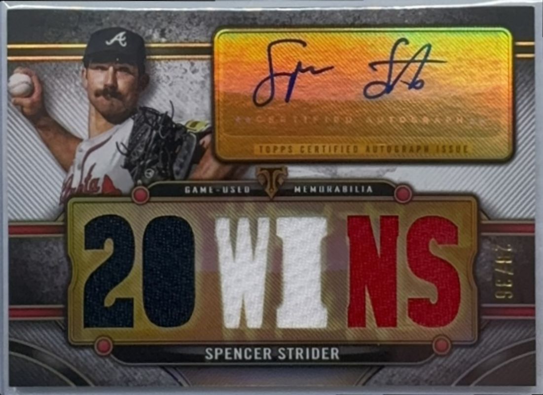 Spencer Strider 2024 Topps Triple Threads #TTAR-SST2 Autographs Relics /36 RAW