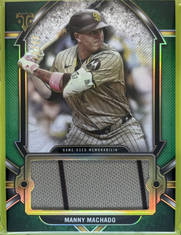 Manny Machado 2024 Topps Triple Threads #SJR-MMA Single Jumbo Relics - Emerald /27 RAW
