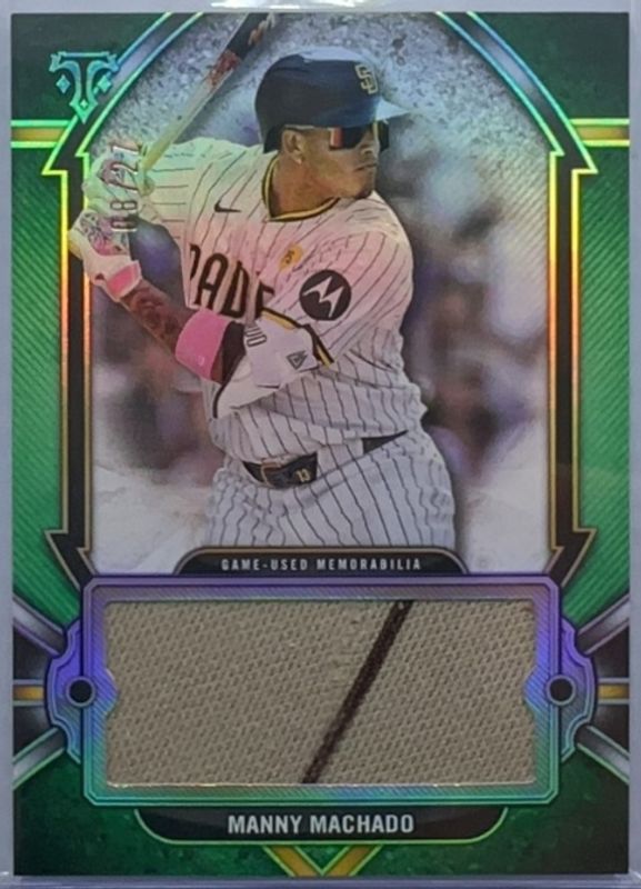 Manny Machado 2024 Topps Triple Threads #SJR-MMA2 Single Jumbo Relics - Emerald /27 RAW