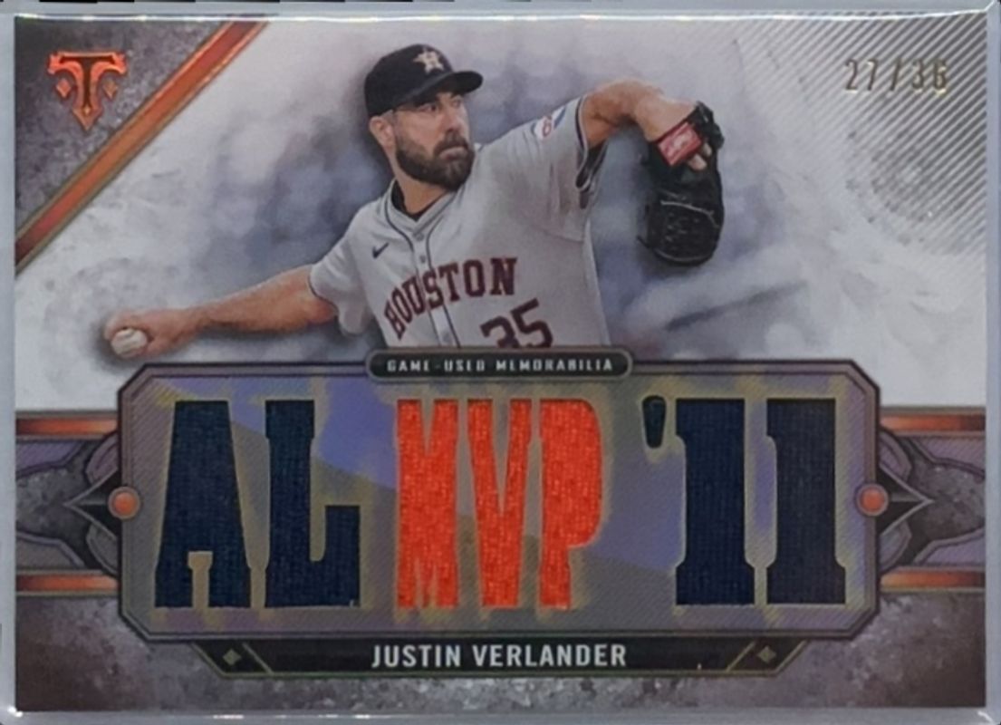 Justin Verlander 2024 Topps Triple Threads #TTR-JVE4 Relics /36 RAW