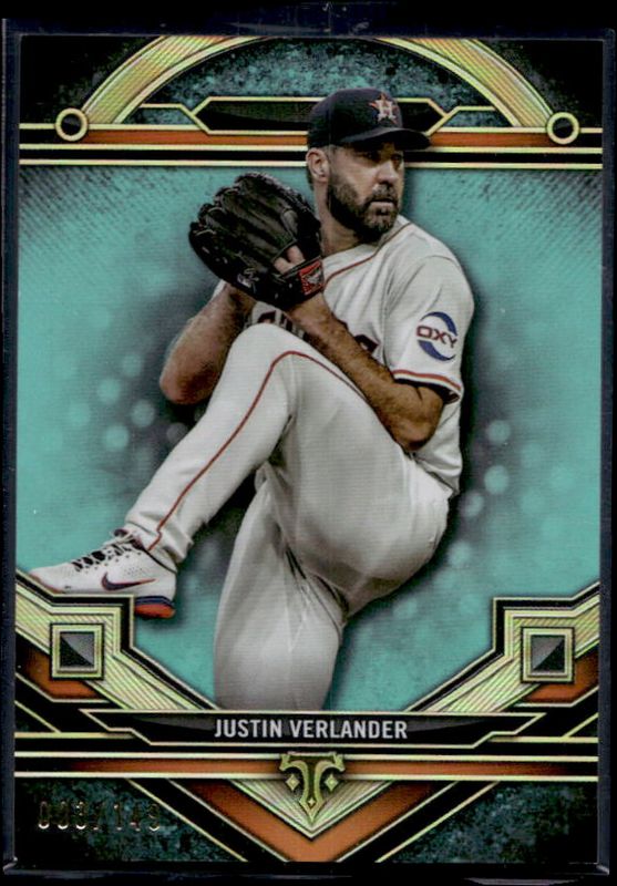 Justin Verlander 2024 Topps Triple Threads #33 Aquamarine /149 RAW