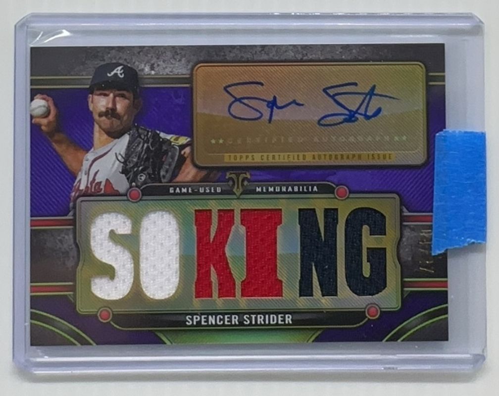 Spencer Strider 2024 Topps Triple Threads #TTR-STR1 Relics - Amethyst /27 RAW