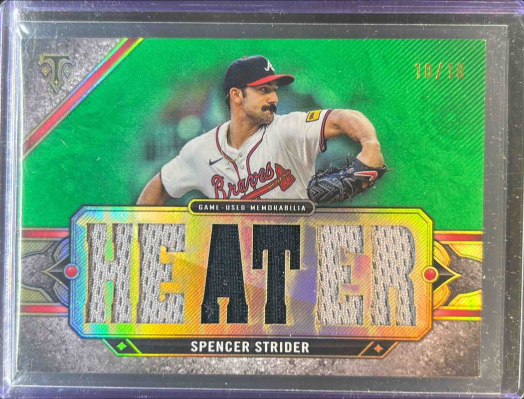 Spencer Strider 2024 Topps Triple Threads #TTR-STR3 Relics - Emerald /18 RAW